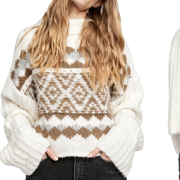 Free People Alpine Crop Mock Neck Sweater XS NWT - Picture 1 of 7